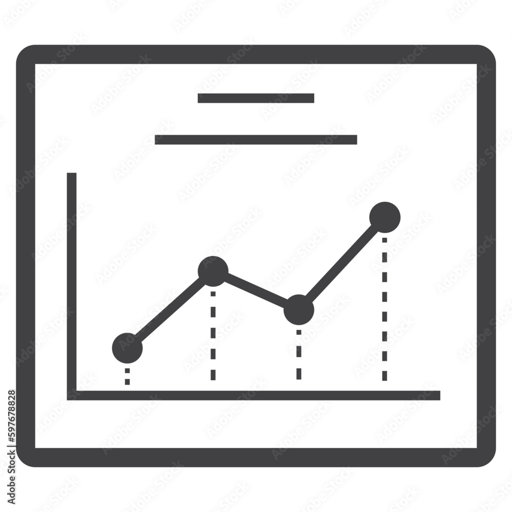 graph chart with display monitor icon graph chart with display monitor icon