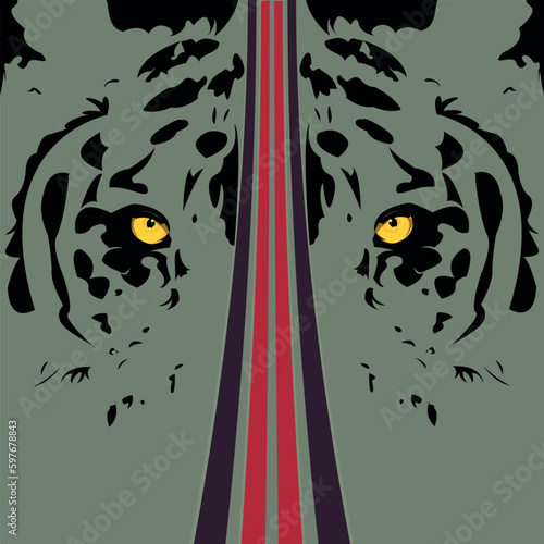 Vector of a tiger head orange eyes  design on white background  vector illustration. Wild Animals. 