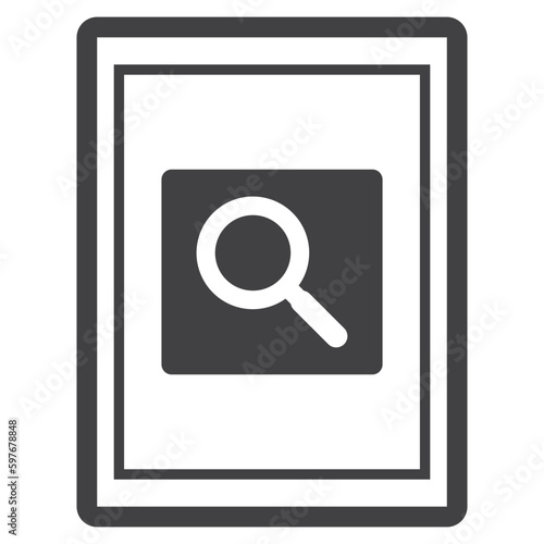 magnifying glass icon with frame icon