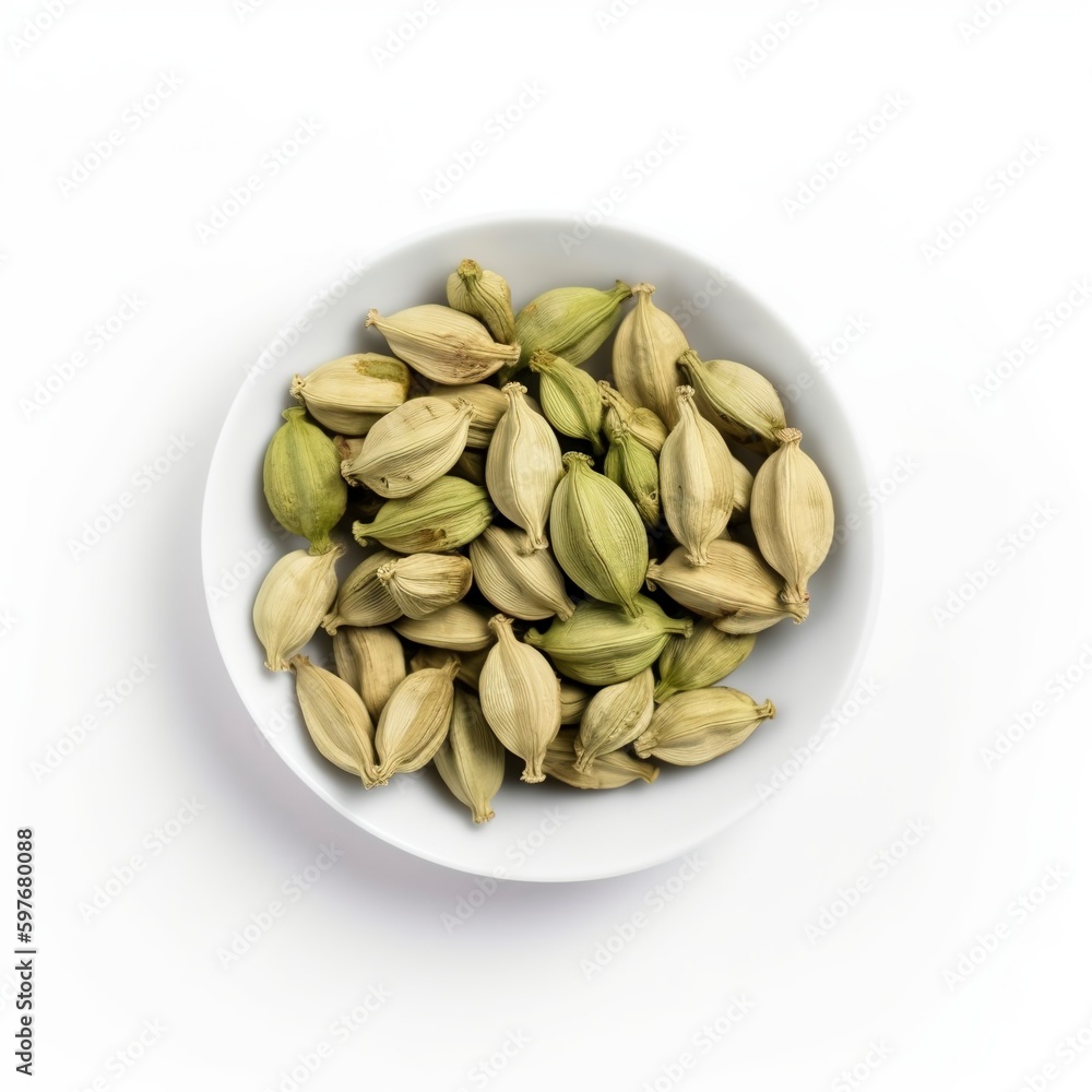 Top view pistachio in a bowl on white background. Top view pistachio in a bowl on white background.