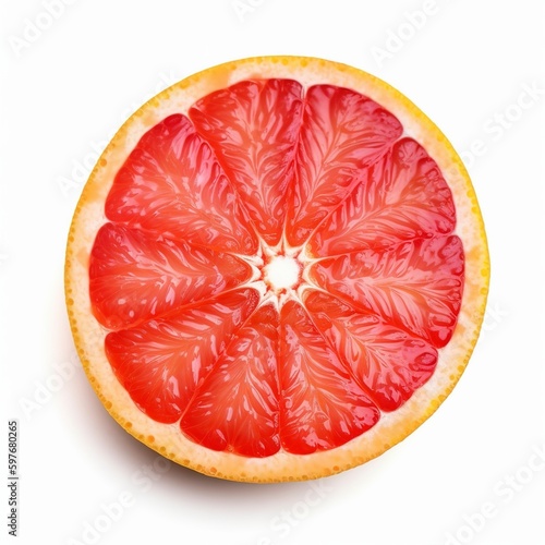 slice of grapefruit isolated on white.