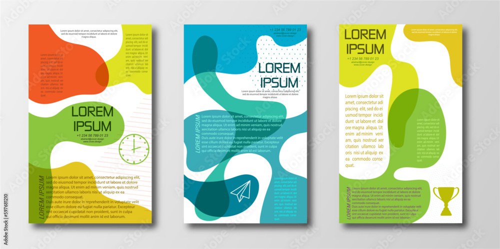 Banner or poster template with abstract shapes for book, brochure, or booklet covers