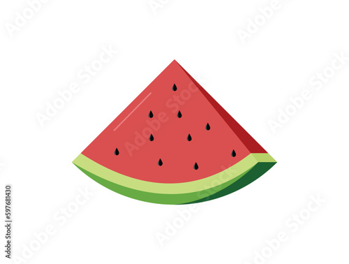 A delicious red watermelon Sweet fruit that is commonly eaten during summer for freshness.