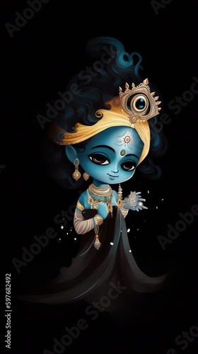 Little  Krishna Painting.Generative  Al  high quality photo