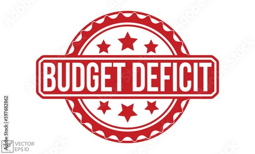 Budget Deficit rubber stamp. Budget Deficit rubber stamp vector illustration on white background.