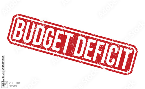 Budget Deficit grunge stamp. Budget Deficit rubber stamp vector illustration on white background.