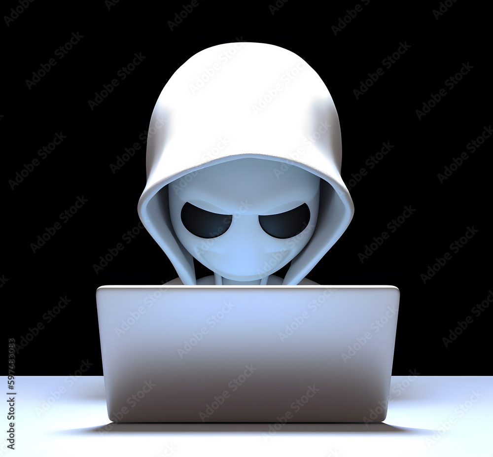 Anonymous cute hacker. Concept of hacking cybersecurity, cybercrime, cyberattack, etc. Anonymous cute hacker. Concept of hacking cybersecurity, cybercrime, cyberattack, etc.