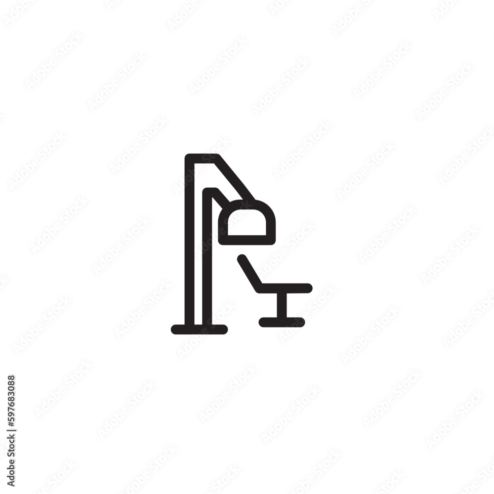 Barber Chair Hair Outline Icon Barber Chair Hair Outline Icon