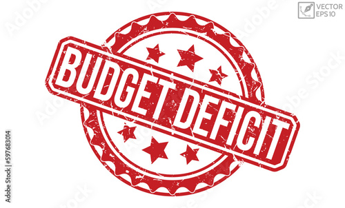 Budget Deficit grunge stamp. Budget Deficit rubber stamp vector illustration on white background.