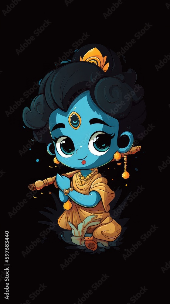 Little Krishna  Painting. Generative Al  high  quality