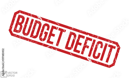 Budget Deficit grunge stamp. Budget Deficit rubber stamp vector illustration on white background.