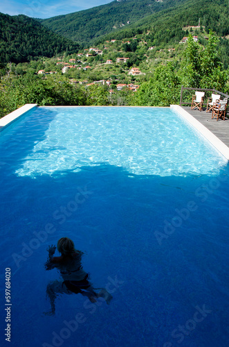 Swimming pool with fantastic view in Zarouchla village  Greece