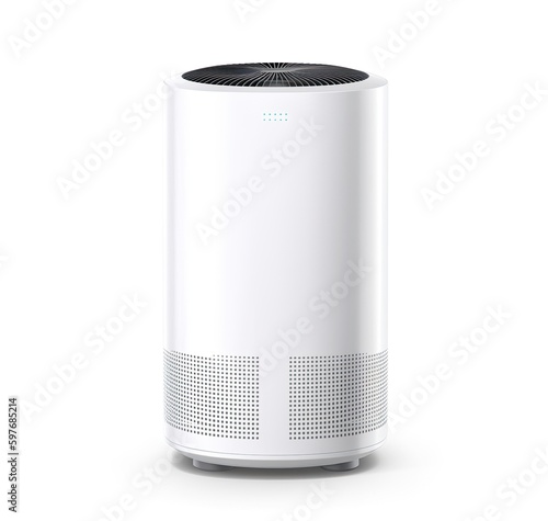 Air Purifier to filter PM 2.5 dust, Anti Virus equipment. Air Purifier on white backlground illustration, Generative AI photo