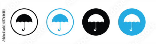 umbrella icon set. parasol icon symbol sign collections  vector illustration 