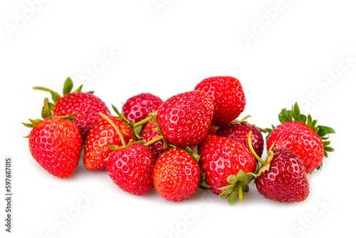 Red fresh strawberry isolated on white background