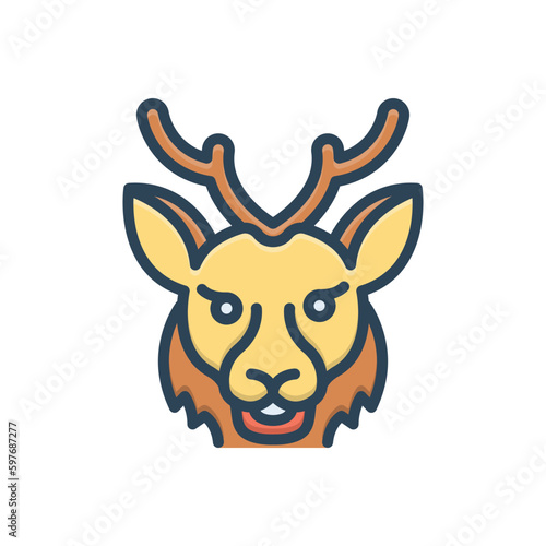 Color illustration icon for buck 