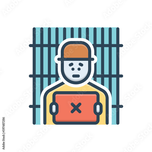Color illustration icon for criminal 
