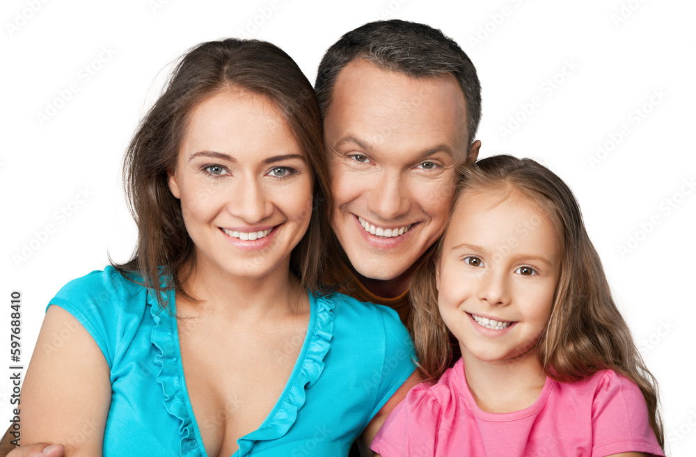 Portrait of Happy Family with Daughter Portrait of Happy Family with Daughter