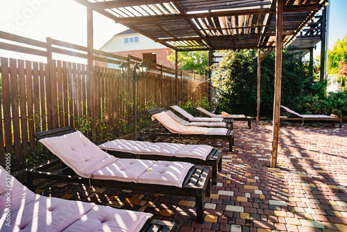 Hammocks, loungers are poolside amenities for guests to relax, soak up the sun
