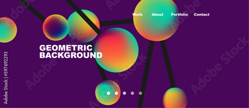 Line points connections geometric abstract background