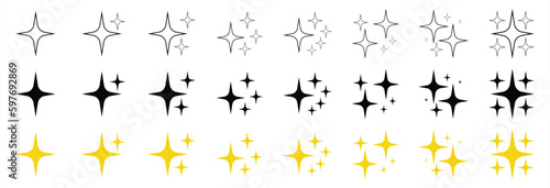 Sparkle star icon collection. decoration twinkle, sparkle star shiny, sparkle star icon sign and symbol. Vector illustration.