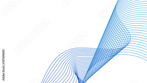 cyan blue wavy tech lines abstract background illustration eps	