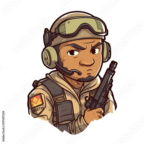Cute Operator: A Tactical Military character Illustration 