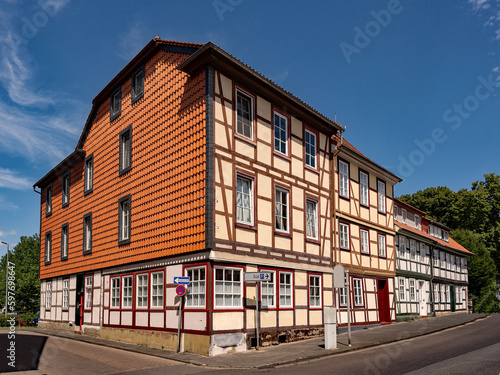 Obraz na płótnie Fachwerkhaus in Northeim in Niedersachsen in Deutschland w salonie