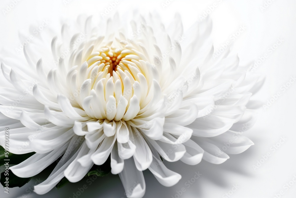 Obraz premium AI Generative Serene Beauty in Simplistic Form A White Chrysanthemum