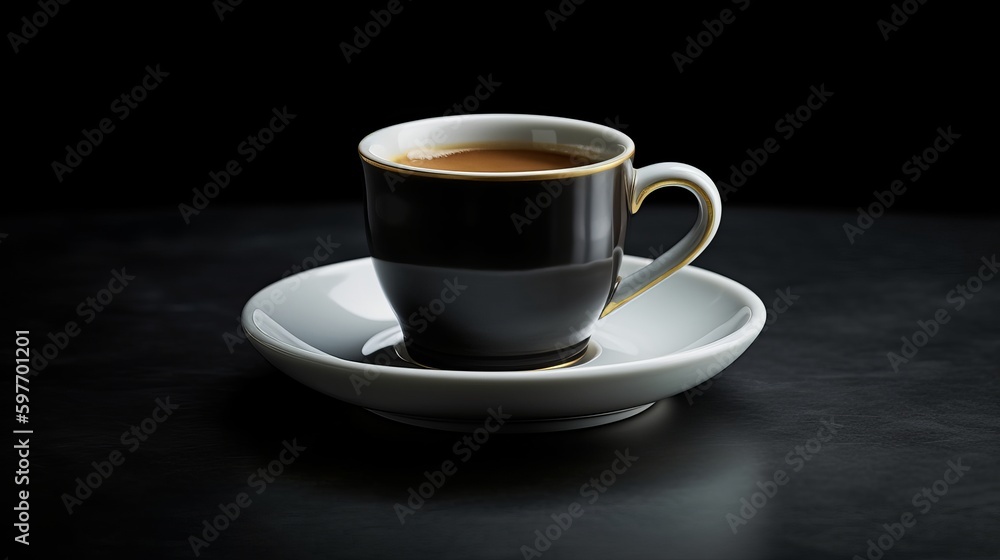 Bold espresso in a delicate porcelain cup. AI generated Bold espresso in a delicate porcelain cup. AI generated