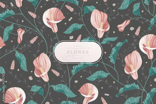lovely dark flower pattern design