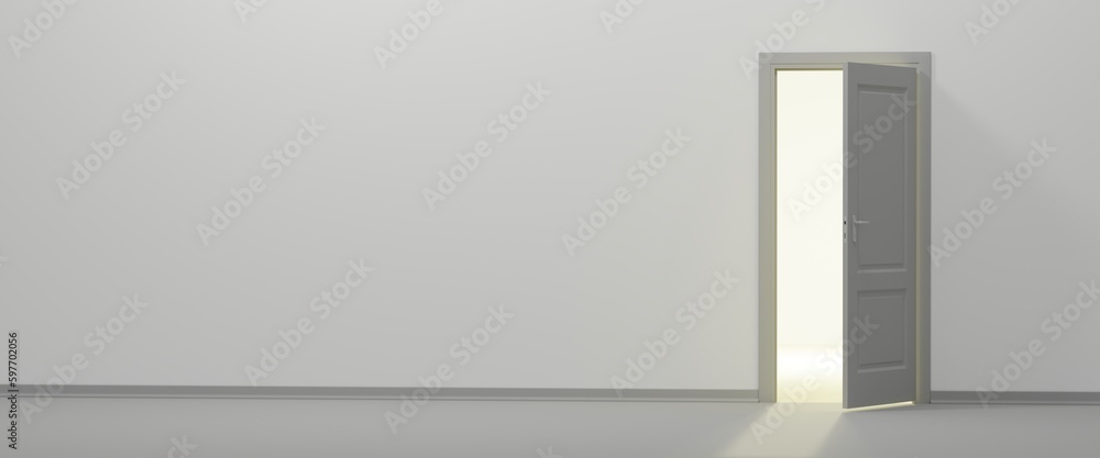White door and empty wall and floor. White door and empty wall and floor.
