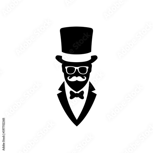 man, tuxedo, suit, top hat, mustache,