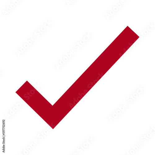 Red Tick, Red Check Mark Isolated Icon