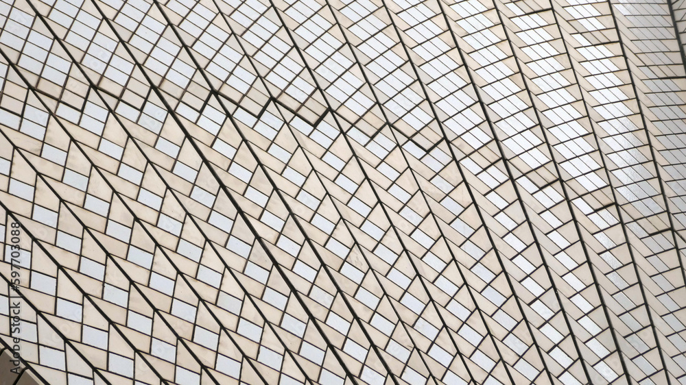 Fototapeta premium close up of tiles on Sydney Opera House in New South Wales, Australia