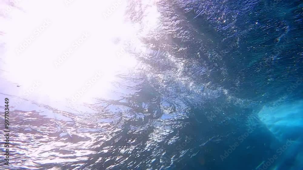 Slow Motion Shot Of Surfer Surfing On Waves In Ocean During Vacation - Oahu, Hawaii Slow Motion Shot Of Surfer Surfing On Waves In Ocean During Vacation - Oahu, Hawaii