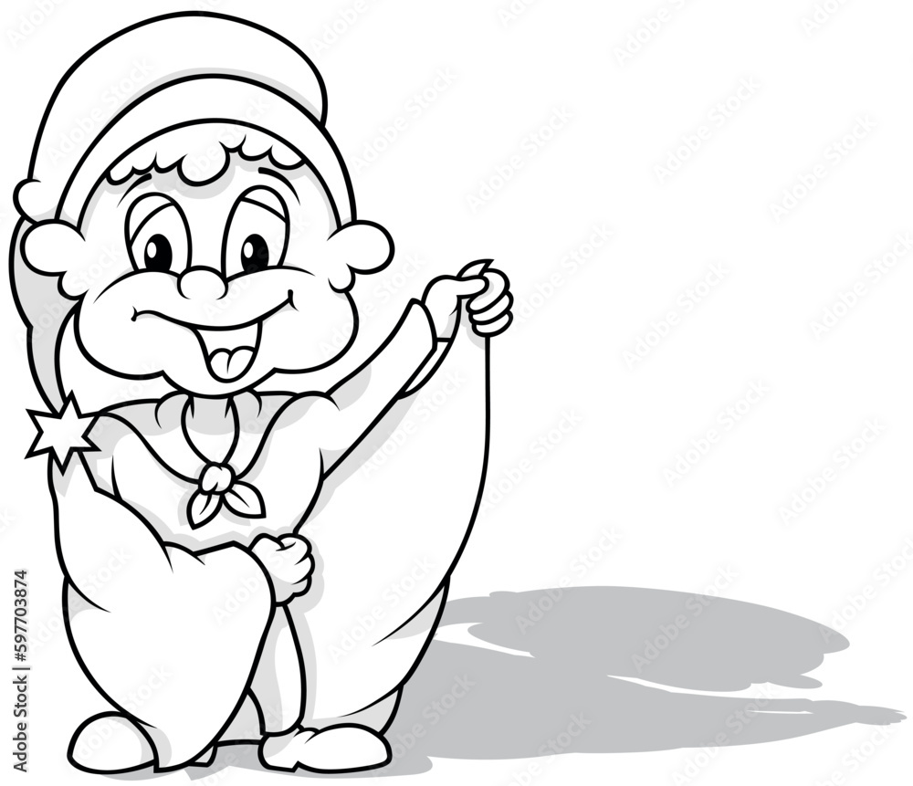Drawing of Leprechaun with Clothes and a Cloak Drawing of Leprechaun with Clothes and a Cloak
