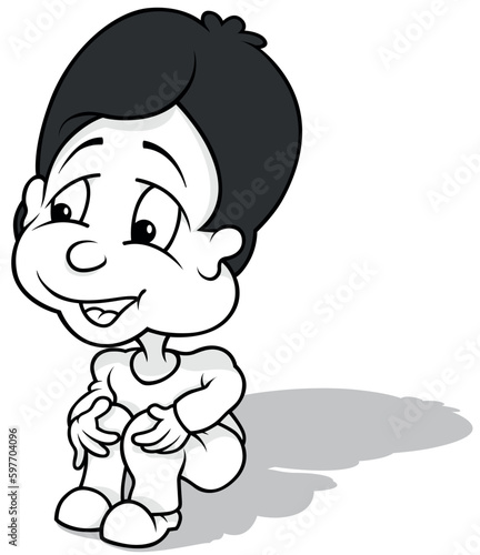 Drawing of a Black Haired B...