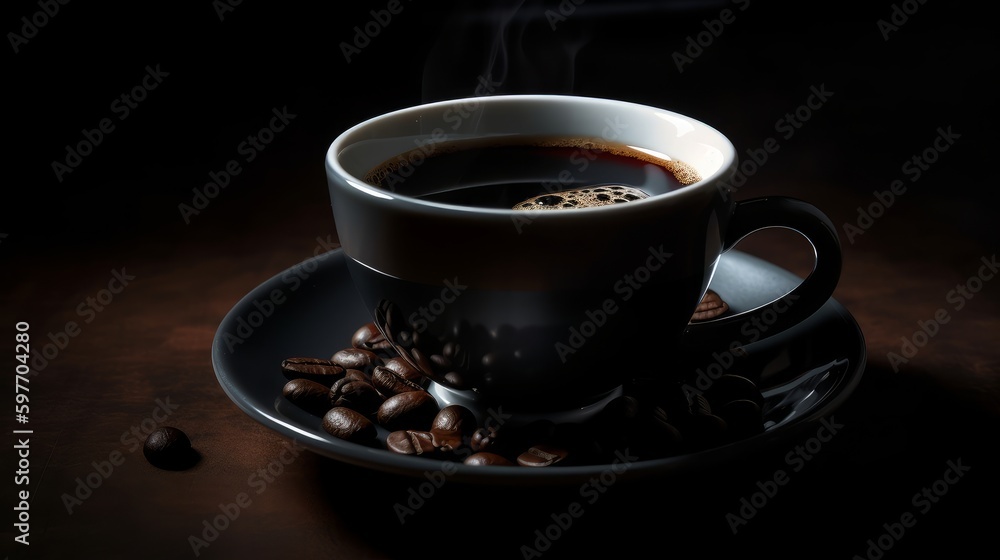 Deep, rich color of a freshly brewed espresso. AI generated Deep, rich color of a freshly brewed espresso. AI generated