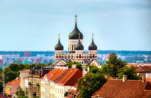 Wallpaper Mural View of the Famous Alexander Nevsky Cathedral on Toompea in the Famous Old City of Tallinn, Estonia, as Seen from the Tower of St Olaf’s Church Torontodigital.ca