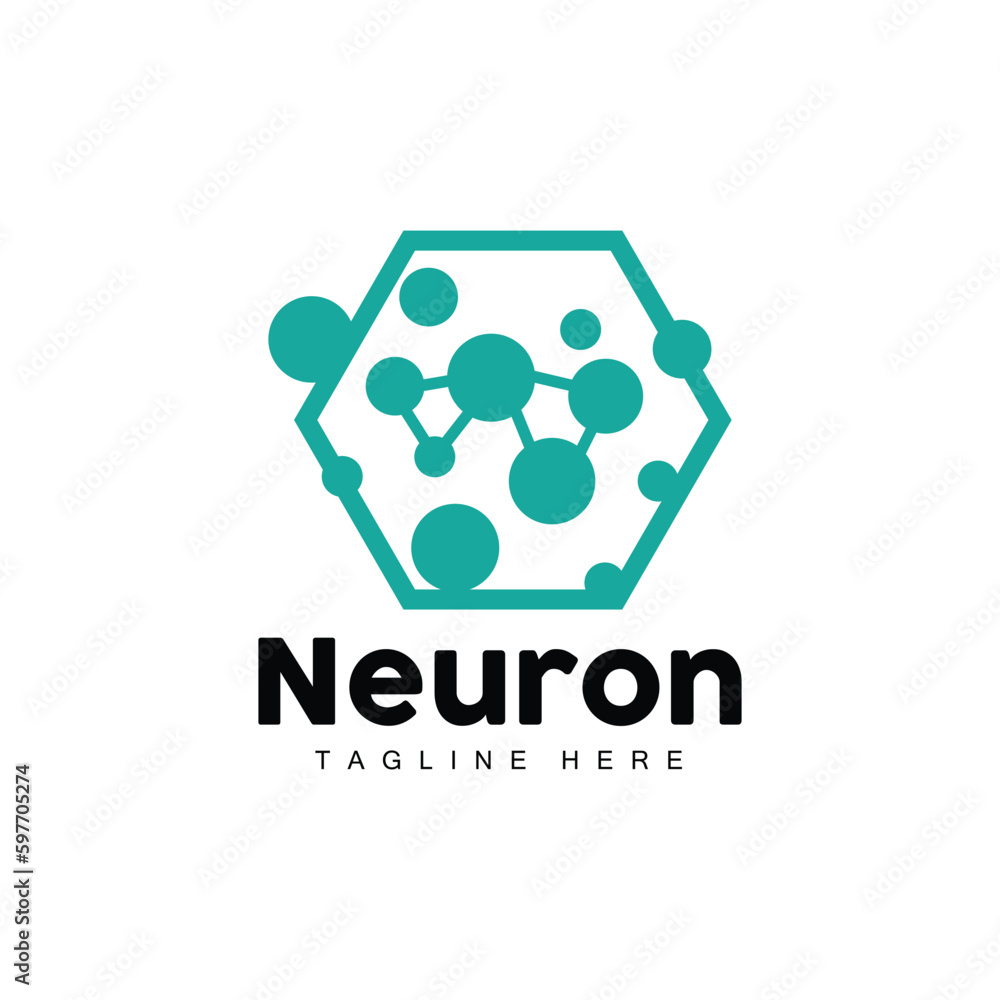 Neuron Logo Design Vector nerve cell illustration Molecular DNA health brand Neuron Logo Design Vector nerve cell illustration Molecular DNA health brand