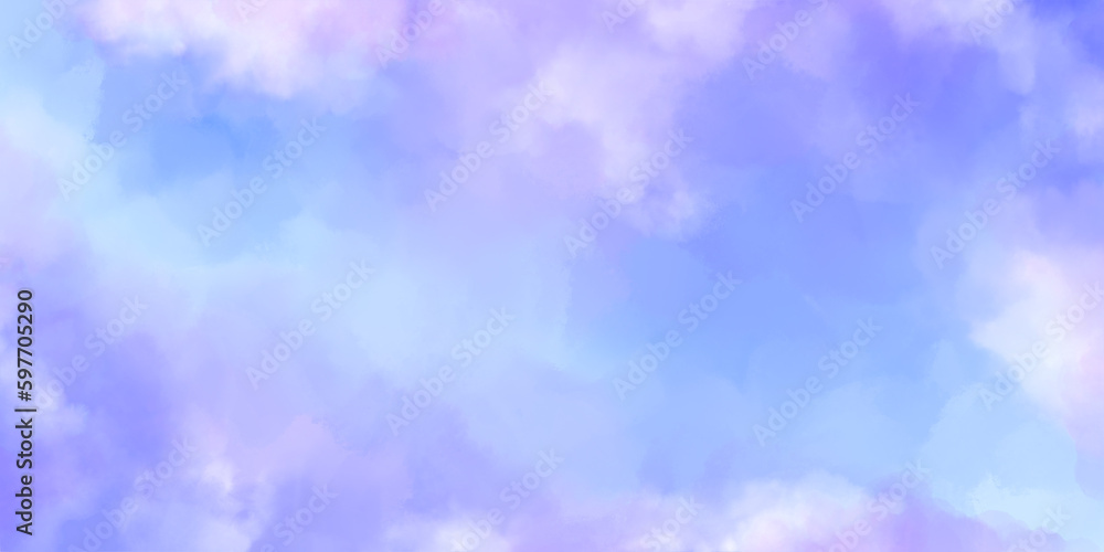 雨の空や紫陽花のイメージ 水彩イラストレーション背景 雨の空や紫陽花のイメージ 水彩イラストレーション背景