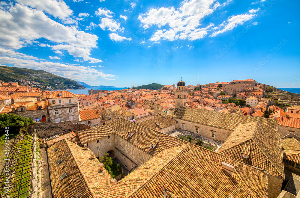 View of the Old City of Dubrovnik, Croatia, as Seen from the City Wall