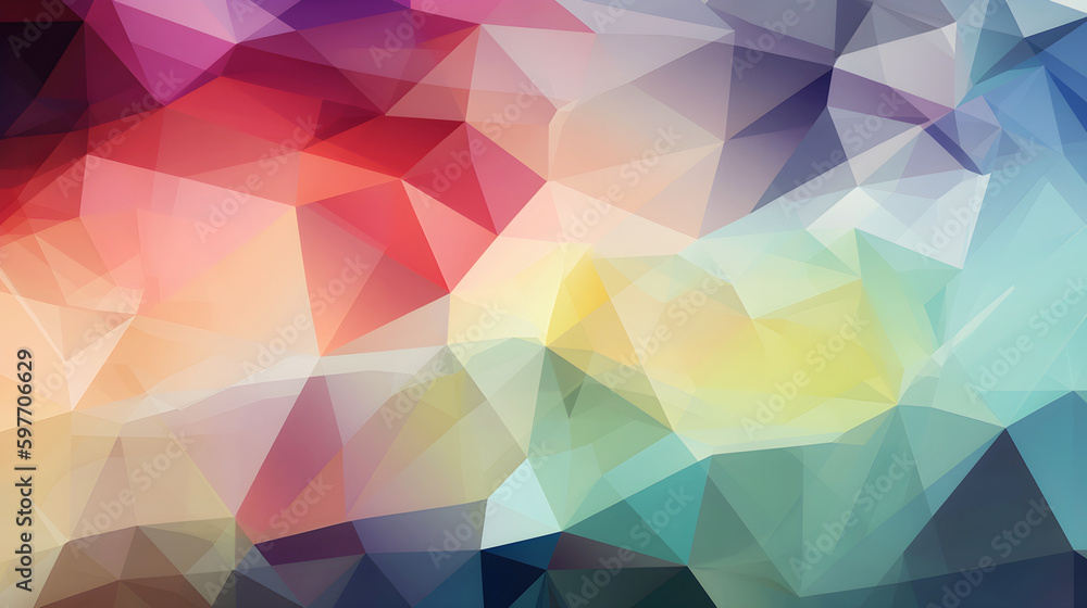 Abstract rainbow background consisting of colored triangles, polygonal colored background