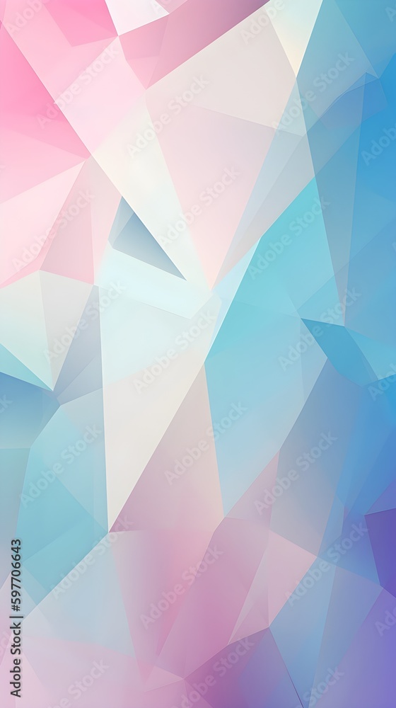 vertical abstract pink and blue background consisting of colored triangles, polygonal colored background