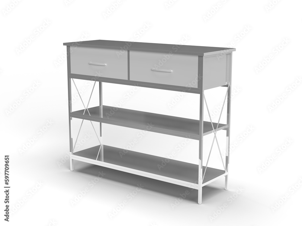 Table with texture 3d rendering on white background Table with texture 3d rendering on white background