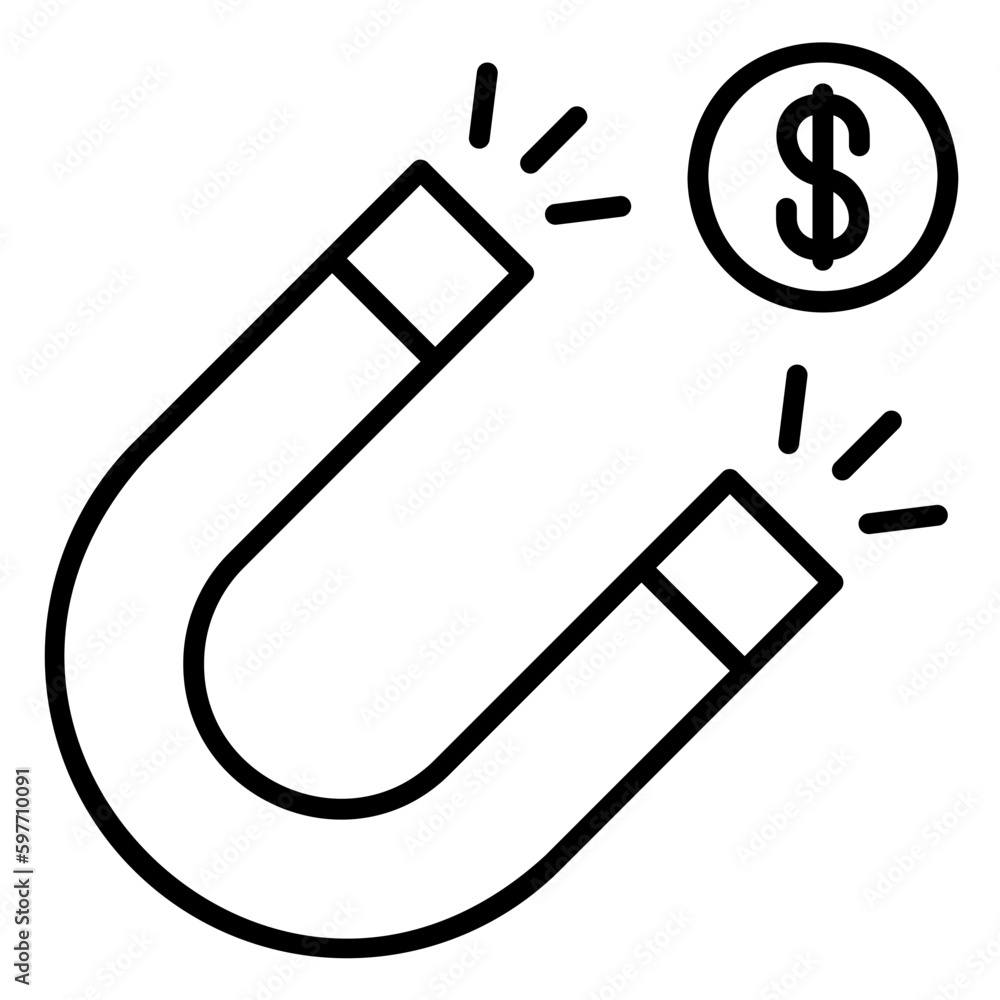 Money magnet icon or business marketing to attract consumers Money magnet icon or business marketing to attract consumers