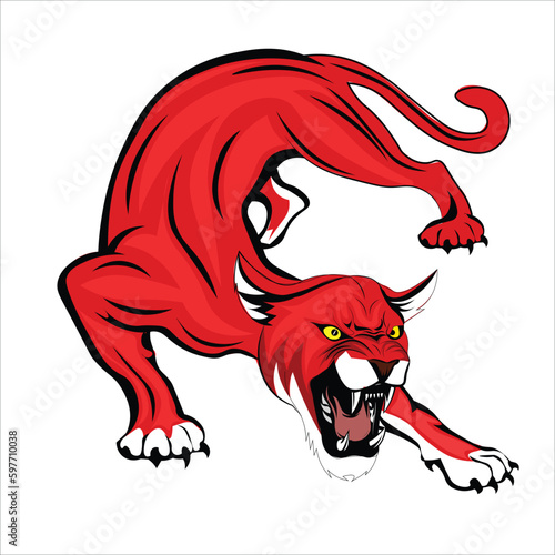 illustration of a red jaguar 
