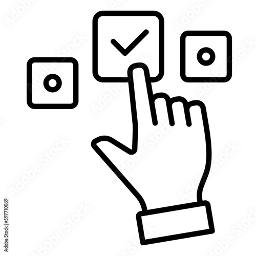 Принти на полотні selection icon with finger or hand pointing a preference