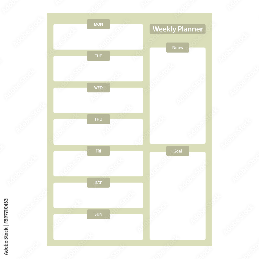 Weekly Daily planning note sheet design template Weekly Daily planning note sheet design template